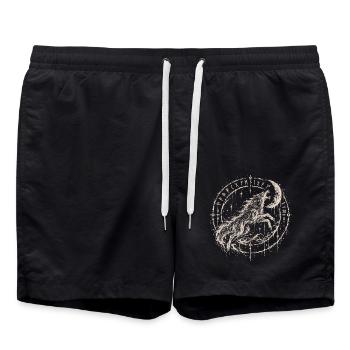 Der Wolf, der den Mond jagt - Badeshorts - Schwarz - Vorne - AI Model Male 185 light (185cm)