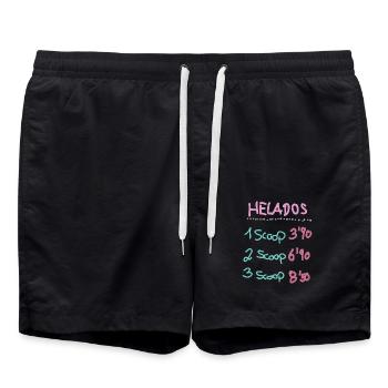 Eis speiseeis - Badeshorts - Schwarz - Vorne - AI Model Male 185 light (185cm)