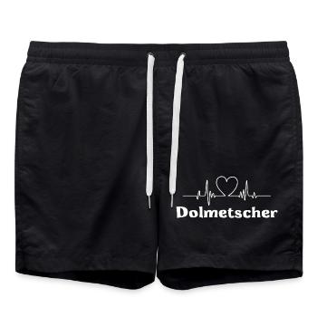 Dolmetscher - Badeshorts - Schwarz - Vorne - AI Model Male 185 light (185cm)