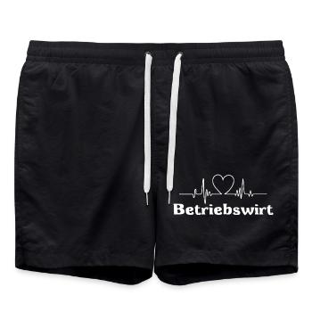 Betriebswirt - Badeshorts - Schwarz - Vorne - AI Model Male 185 light (185cm)