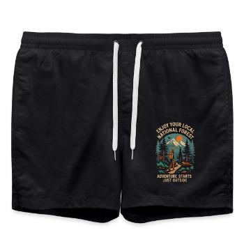 Enjoy Your Local National Forest - Badeshorts - Schwarz - Vorne - AI Model Male 185 light (185cm)