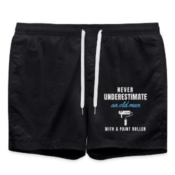 Maler Humor Anstreicher Malerhandwerk Malermeister - Badeshorts - Schwarz - Vorne - AI Model Male 185 light (185cm)