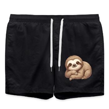 Faultier - Badeshorts - Schwarz - Vorne - AI Model Male 185 light (185cm)