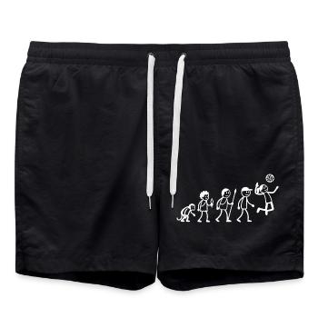  Frauen Volleyball Volleyballer Strichmänchen - Badeshorts - Schwarz - Vorne - AI Model Male 185 light (185cm)