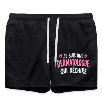 Dermatologe, der reißt - Badeshorts - Schwarz - Vorne - AI Model Male 185 light (185cm)