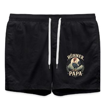 Hühner Papa Hühnerbesitzer Design - Badeshorts - Schwarz - Vorne - AI Model Male 185 light (185cm)