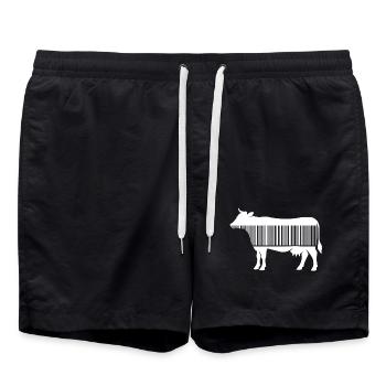 BarKUHde - mehr als eine Nummer - Badeshorts - Schwarz - Vorne - AI Model Male 185 light (185cm)