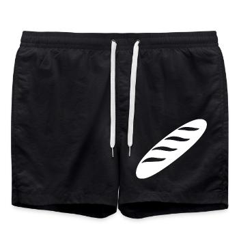 Humor French Baguette – Lustiges Frankreich-Geschenk - Badeshorts - Schwarz - Vorne - AI Model Male 185 light (185cm)