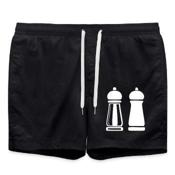 Gewürzmühle Gewürze Geschenk Koch Weihnachten  - Badeshorts - Schwarz - Vorne - AI Model Male 185 light (185cm)