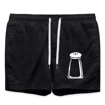Salzstreuer Salz Küche Koch Geschenk - Badeshorts - Schwarz - Vorne - AI Model Male 185 light (185cm)