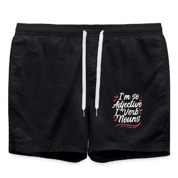 Grammatik Englisch Rechtschreibung - Badeshorts - Schwarz - Vorne - AI Model Male 185 light (185cm)
