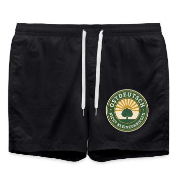 Ostdeutsch und nicht kleinzukriegen Abzeichen - Badeshorts - Schwarz - Vorne - AI Model Male 185 light (185cm)