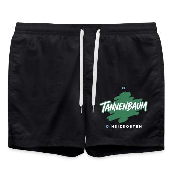 Tannenbaum Heizkosten Weihnachtsshirt Satire - Badeshorts - Schwarz - Vorne - AI Model Male 185 light (185cm)