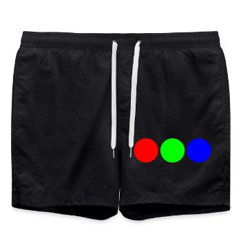 Triaden-Neonkreise - Badeshorts - Schwarz - Vorne - AI Model Male 185 light (185cm)