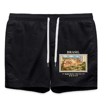 Brasilien Ribeirão Preto Vintage Reisemarke - Badeshorts - Schwarz - Vorne - AI Model Male 185 light (185cm)