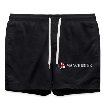 I love Manchester England - Badeshorts - Schwarz - Vorne - AI Model Male 185 light (185cm)