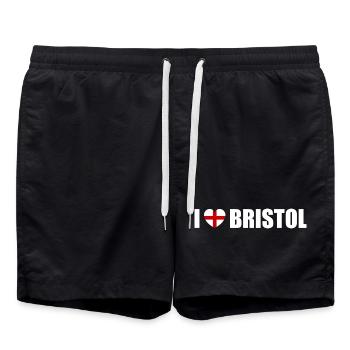 I love Bristol - Badeshorts - Schwarz - Vorne - AI Model Male 185 light (185cm)