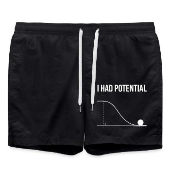 I Had Potential - Physiker & Nerd Geschenk - Badeshorts - Schwarz - Vorne - AI Model Male 185 light (185cm)