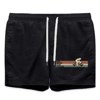 Eat Sleep Bike Repeat Für Radfahrer Radsport Retro - Badeshorts - Schwarz - Vorne - AI Model Male 185 light (185cm)