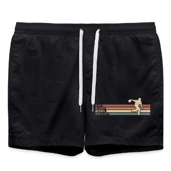 Eat Sleep Bowl Repeat Für Bowlingspieler Kegeln - Badeshorts - Schwarz - Vorne - AI Model Male 185 light (185cm)