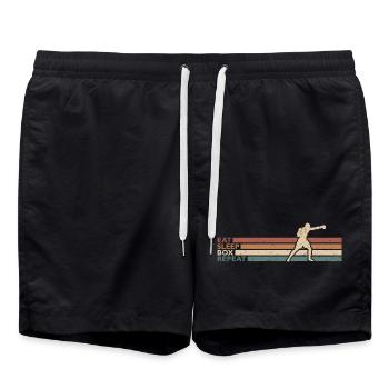 Eat Sleep Box Repeat Für Boxer Boxsport - Badeshorts - Schwarz - Vorne - AI Model Male 185 light (185cm)
