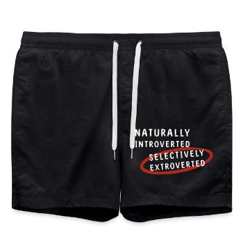 Naturally Introverted Selectively Extroverted - Badeshorts - Schwarz - Vorne - AI Model Male 185 light (185cm)