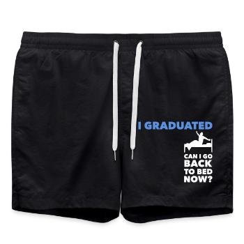 I Graduated Can I Go Back To Bed Abschluss - Badeshorts - Schwarz - Vorne - AI Model Male 185 light (185cm)