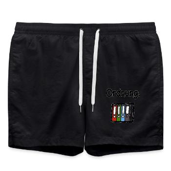 Ordner Ordnung - Badeshorts - Schwarz - Vorne - AI Model Male 185 light (185cm)