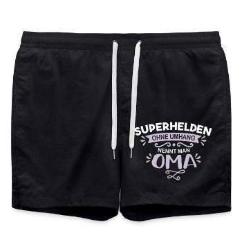 Geschenk für Oma zum Geburtstag oder zu Weihnachte - Badeshorts - Schwarz - Vorne - AI Model Male 185 light (185cm)