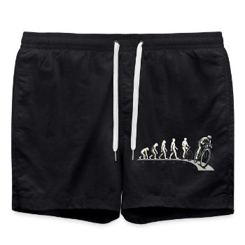 Rennrad Evolution Vom Affen Zum Radfahrer Radsport - Badeshorts - Schwarz - Vorne - AI Model Male 185 light (185cm)