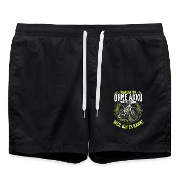 Mountainbike Ohne Akku Weil Ich Es Kann Fahrrad - Badeshorts - Schwarz - Vorne - AI Model Male 185 light (185cm)