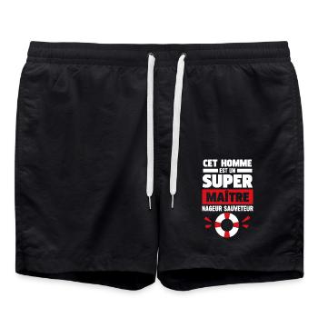 Super-Rettungsschwimmer - Badeshorts - Schwarz - Vorne - AI Model Male 185 light (185cm)