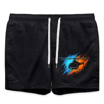 Hubschrauber Pilot Herren Kinder Helikopter Jungen - Badeshorts - Schwarz - Vorne - AI Model Male 185 light (185cm)
