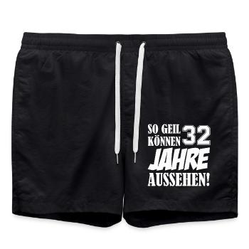 So Geil Können 32 Jahre Aussehen - Badeshorts - Schwarz - Vorne - AI Model Male 185 light (185cm)