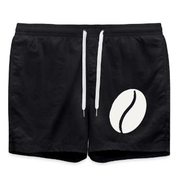 Kaffeebohne Linienminimalistik - Badeshorts - Schwarz - Vorne - AI Model Male 185 light (185cm)