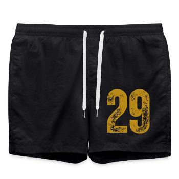 29 - Badeshorts - Schwarz - Vorne - AI Model Male 185 light (185cm)