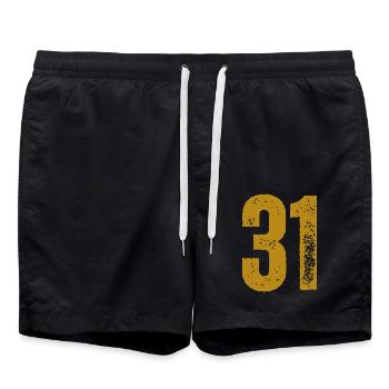31 - Badeshorts - Schwarz - Vorne - AI Model Male 185 light (185cm)