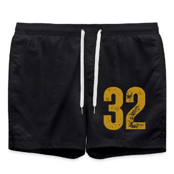 32 - Badeshorts - Schwarz - Vorne - AI Model Male 185 light (185cm)
