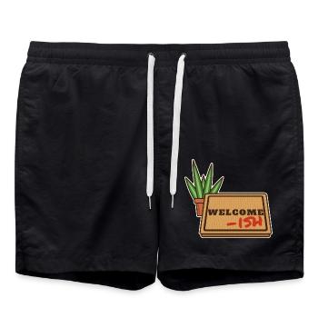 Willkommen-ish - Badeshorts - Schwarz - Vorne - AI Model Male 185 light (185cm)