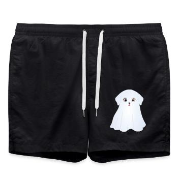 Halloween Hunde, Kostüm Geister - Badeshorts - Schwarz - Vorne - AI Model Male 185 light (185cm)