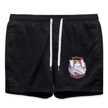 Offizielles Katzen-schlafshirt - Badeshorts - Schwarz - Vorne - AI Model Male 185 light (185cm)