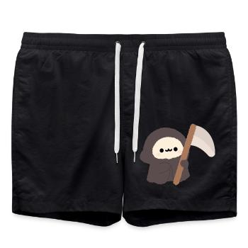Kawaii Sensenmann mit Sense. - Badeshorts - Schwarz - Vorne - AI Model Male 185 light (185cm)