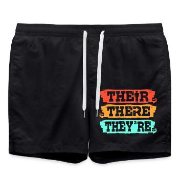 Grammatik Englisch Rechtschreibung - Badeshorts - Schwarz - Vorne - AI Model Male 185 light (185cm)