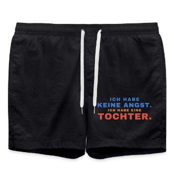 Ich habe keine Angst. Ich habe eine Tochter. - Badeshorts - Schwarz - Vorne - AI Model Male 185 light (185cm)