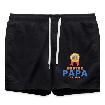 Bester Papa der Welt – Geschenk für Papa - Badeshorts - Schwarz - Vorne - AI Model Male 185 light (185cm)