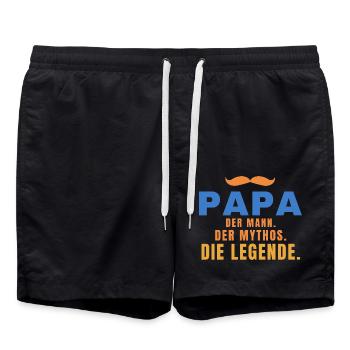 Papa – Der Mann, der Mythos, die Legende - Badeshorts - Schwarz - Vorne - AI Model Male 185 light (185cm)