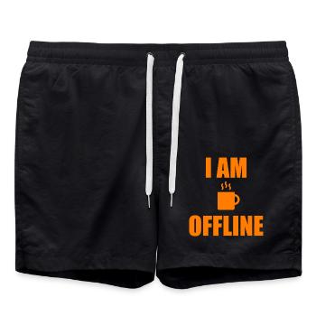 Ich bin offline - Badeshorts - Schwarz - Vorne - AI Model Male 185 light (185cm)