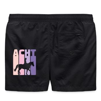 Kinder 8. Geburtstag Reiterin Pferde Fan 8 Jahre - Badeshorts - Schwarz - Hinten