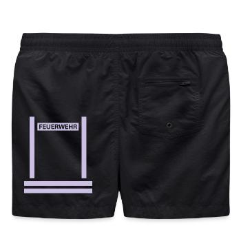 Feuerwehr Reflex Rücken - Badeshorts - Schwarz - Hinten