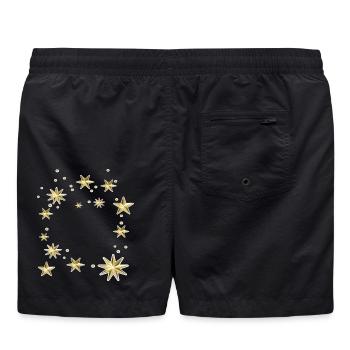 Sterne, Weihnachten - Badeshorts - Schwarz - Hinten